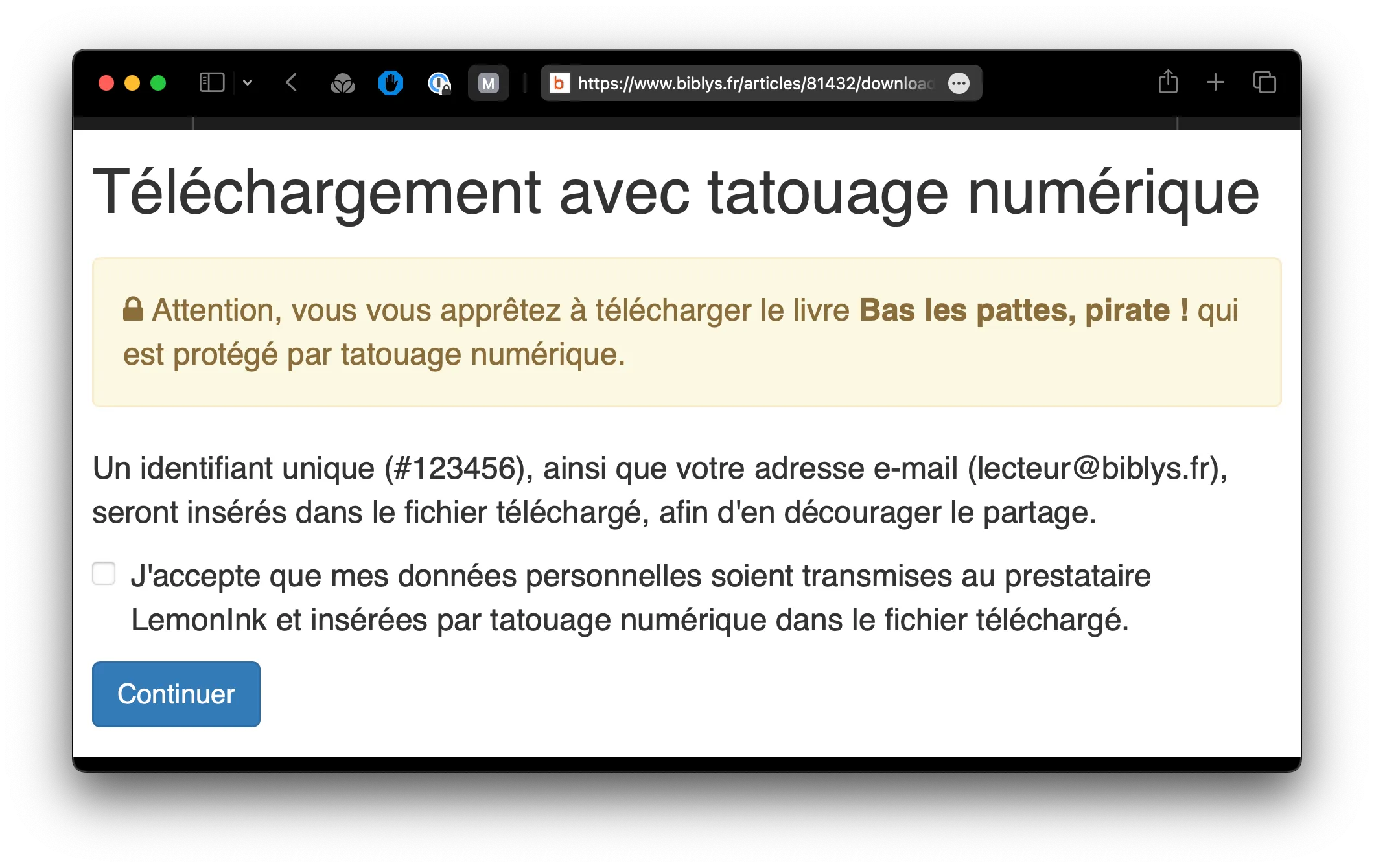 Écran de consentement