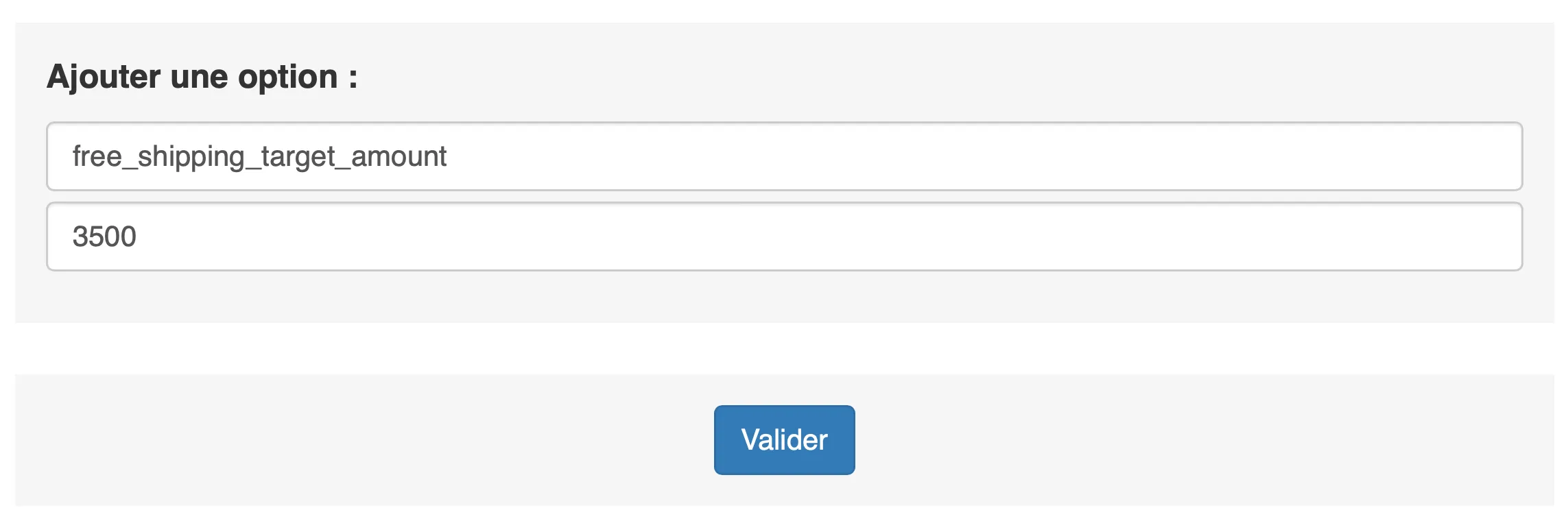 Option de site